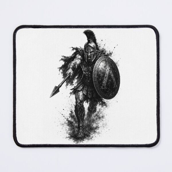 Item preview, Spartan Commander Attack – Black & White Ancient Greece Warrior designed and sold by Ancient-Era.