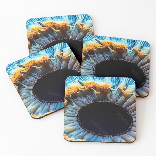 Item preview, Human Iris Macro Photography Cyan Blue Eye with Gold Flecks designed and sold by LYAN-STORE.