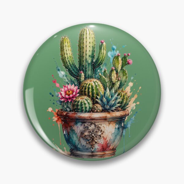 Item preview, Colorful cactus plant in watercolor designed and sold by Rose Design & Photos.