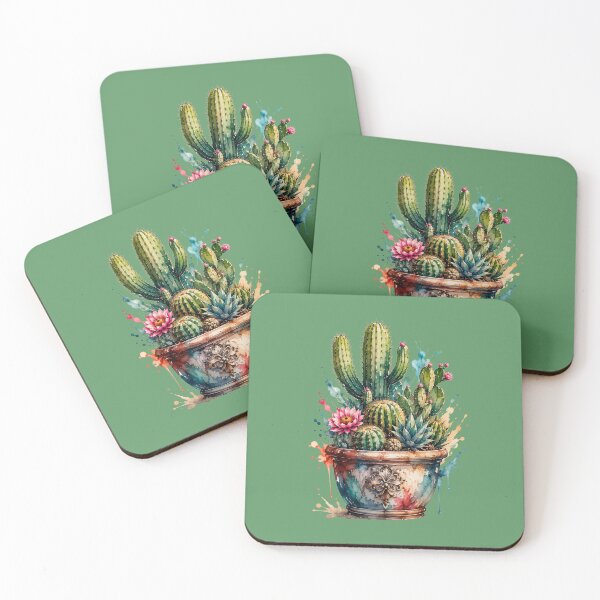 Item preview, Colorful cactus plant in watercolor designed and sold by Rose Design & Photos.