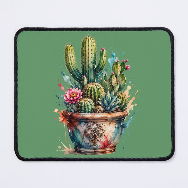 Item preview, Colorful cactus plant in watercolor designed and sold by Rose Design & Photos.