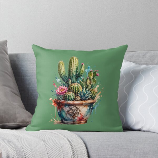Item preview, Colorful cactus plant in watercolor designed and sold by Rose Design & Photos.