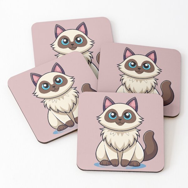 Item preview, Cute Birman Cat Kawaii Blue Eyes Fluffy Cat Illustration designed and sold by Mousy17.