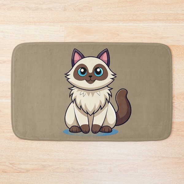 Item preview, Cute Birman Cat Kawaii Blue Eyes Fluffy Cat Illustration designed and sold by Mousy17.