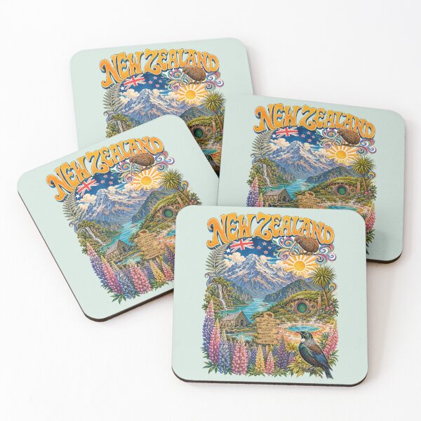 Item preview, New Zealand Pure Wonder Vintage Travel Poster designed and sold by Skyrocketz.