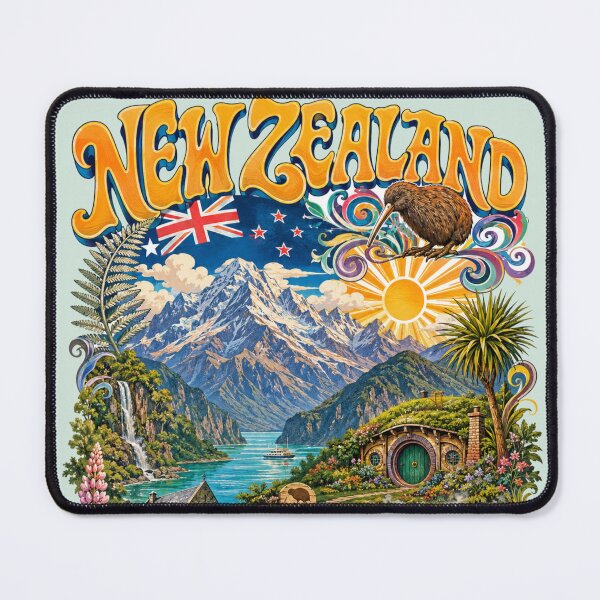 Item preview, New Zealand Pure Wonder Vintage Travel Poster designed and sold by Skyrocketz.