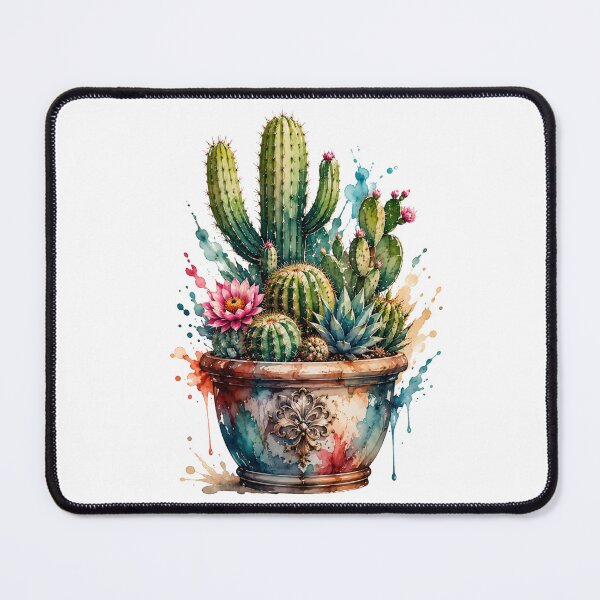 Item preview, Colorful cactus plant in watercolor designed and sold by Rose Design & Photos.
