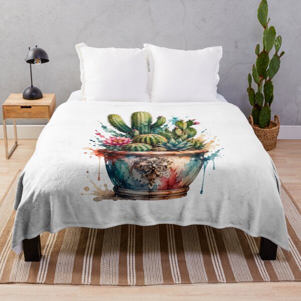 Item preview, Colorful cactus plant in watercolor designed and sold by Rose Design & Photos.