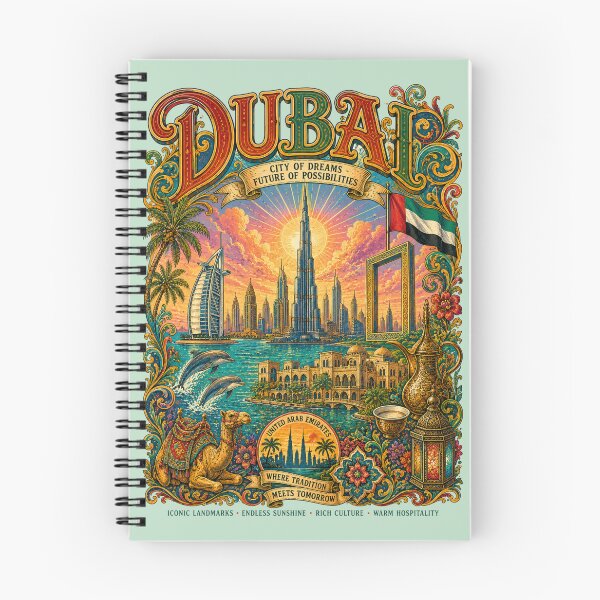 Item preview, Dubai City of Dreams Vintage Travel Poster designed and sold by Skyrocketz.