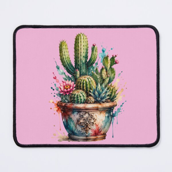 Item preview, Colorful cactus plant in watercolor designed and sold by Rose Design & Photos.