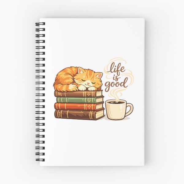 Item preview, Whimsical Coffee & Book Cozy Cat designed and sold by teemix.