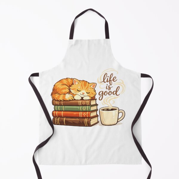 Item preview, Whimsical Coffee & Book Cozy Cat designed and sold by teemix.