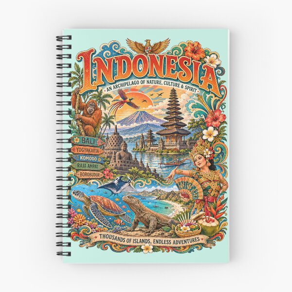 Item preview, Indonesia Archipelago of Nature Vintage Travel Poster designed and sold by Skyrocketz.