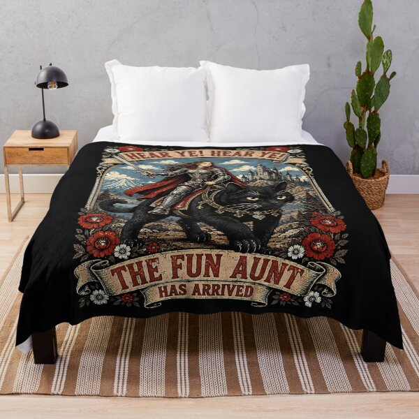 Item preview, Funny Hear Ye Hear Ye The Fun Aunt Has Arrived Knight Cat designed and sold by JamesCrArt.