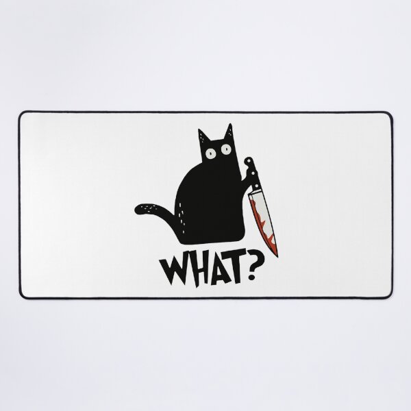 Item preview, cat what murderous black cat with knife designed and sold by JohnPCassano1.