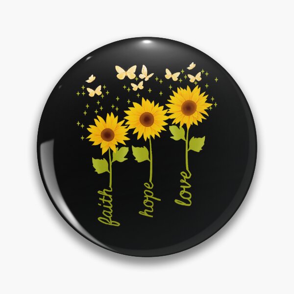 Item preview, Faith Hope Love Sunflower Butterfly Christian Floral Design designed and sold by JamesCrArt.