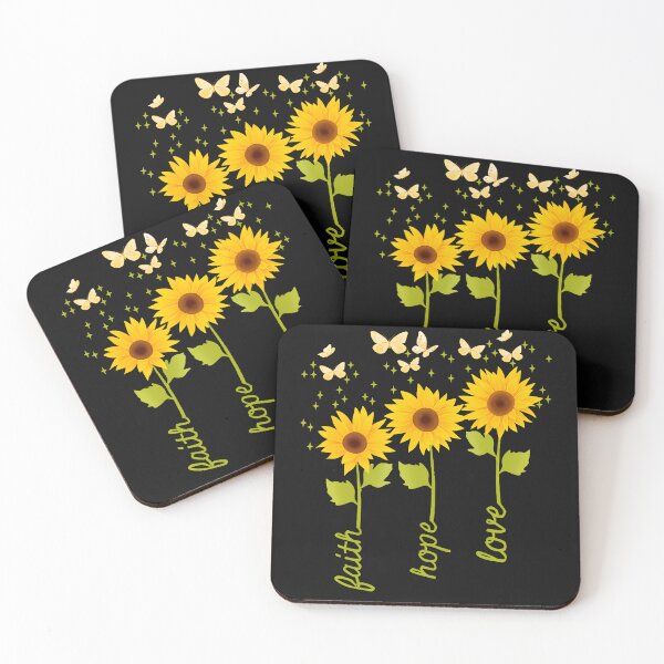 Item preview, Faith Hope Love Sunflower Butterfly Christian Floral Design designed and sold by JamesCrArt.
