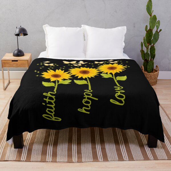 Item preview, Faith Hope Love Sunflower Butterfly Christian Floral Design designed and sold by JamesCrArt.