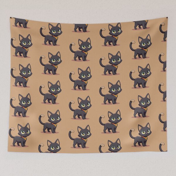 Item preview, Cute Bombay Cat Kawaii Black Cat Illustration designed and sold by Mousy17.