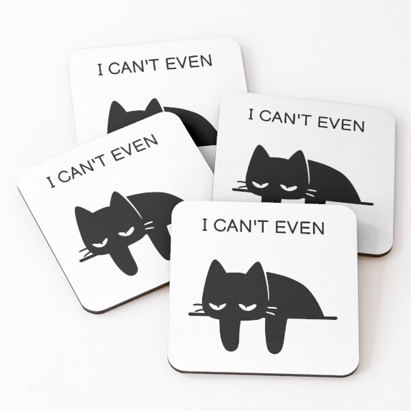 Item preview, I Can't Even Funny Black Cat Sticker designed and sold by FUEGO & NOX.