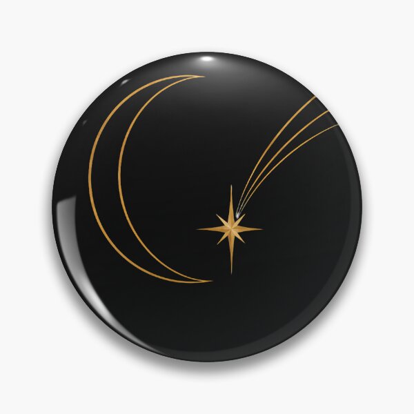 Item preview, Moon & Falling Star | Minimalist Golden Celestial designed and sold by CalmMandala.