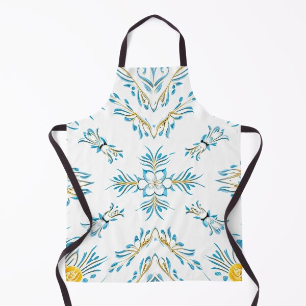 Item preview, Golden Blue Floral Relief – Elegant Ornamental Pattern designed and sold by Colorshow-relax.