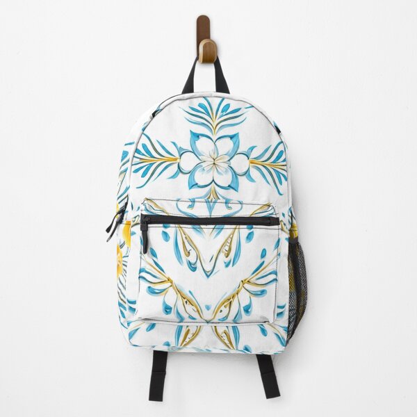 Item preview, Golden Blue Floral Relief – Elegant Ornamental Pattern designed and sold by Colorshow-relax.