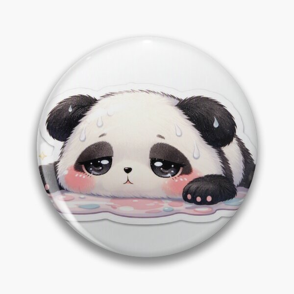 Item preview, Melting Panda Sticker Kawaii Funny Animal Meme for Tired Gen Z & Introverts designed and sold by CutePrintCorner.