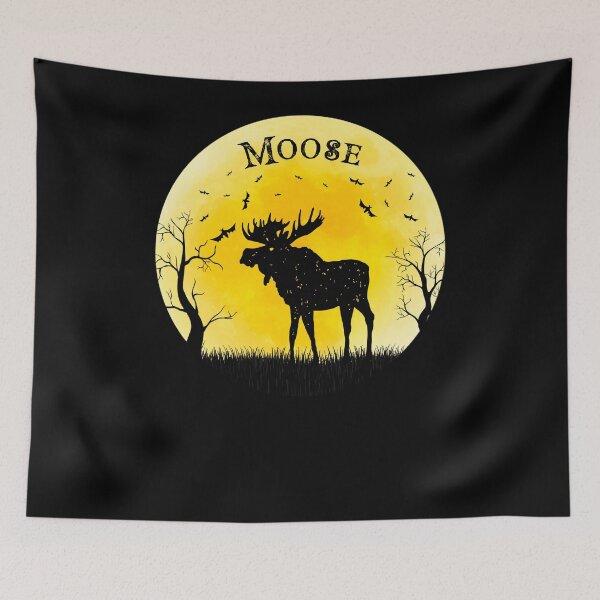 Item preview, Moose Halloween Vintage Retro Moon designed and sold by cgocgy.