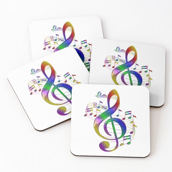 Item preview, colorful treble clef with music notes designed and sold by JoseAntonio23.