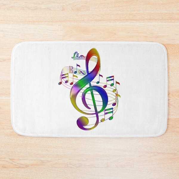 Item preview, colorful treble clef with music notes designed and sold by JoseAntonio23.