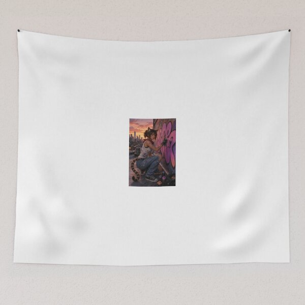 Item preview, Cat Girl Spray Painting hip hop Graffiti designed and sold by CathryneDelamort.