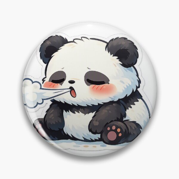 Item preview, Deep Sigh Panda Sticker Kawaii Funny Animal Meme for Tired Students & Adults designed and sold by CutePrintCorner.