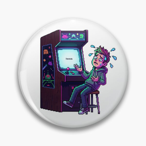 Item preview, Hmmm Meme Gamer Arcade Funny Video Game Reaction Thinking Meme T-Shirt Design designed and sold by pawsome purrfect.