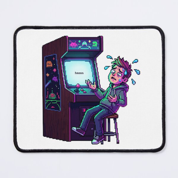 Item preview, Hmmm Meme Gamer Arcade Funny Video Game Reaction Thinking Meme T-Shirt Design designed and sold by pawsome purrfect.
