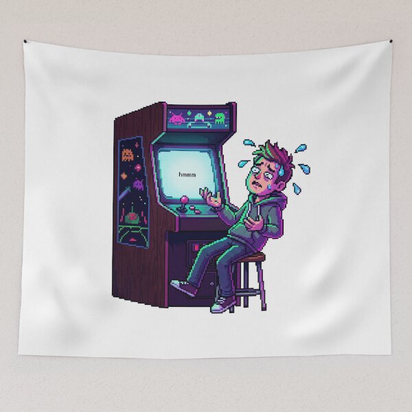 Item preview, Hmmm Meme Gamer Arcade Funny Video Game Reaction Thinking Meme T-Shirt Design designed and sold by pawsome purrfect.
