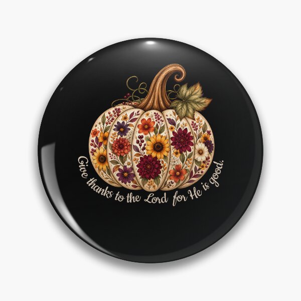 Item preview, Give Thanks To The Lord Christian Floral Pumpkin designed and sold by JamesCrArt.