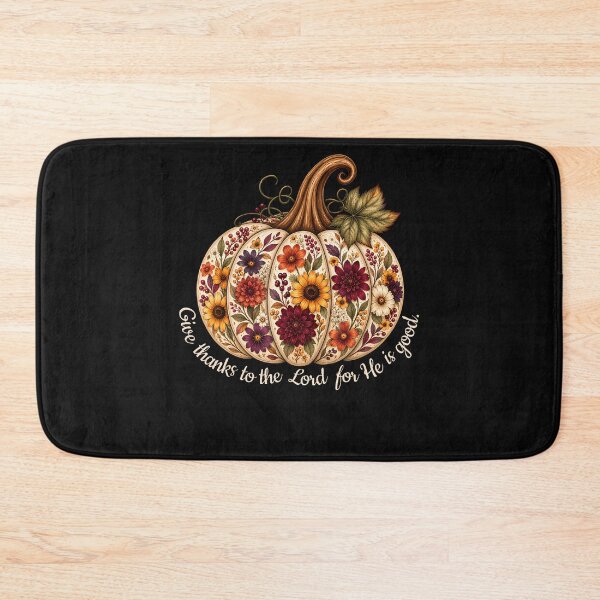Item preview, Give Thanks To The Lord Christian Floral Pumpkin designed and sold by JamesCrArt.