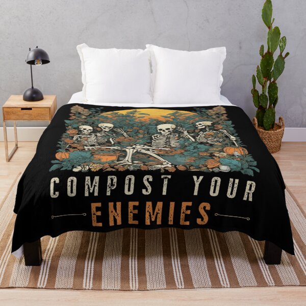 Item preview, compost your enemies funny skeleton gardening halloween designed and sold by JoseAntonio23.