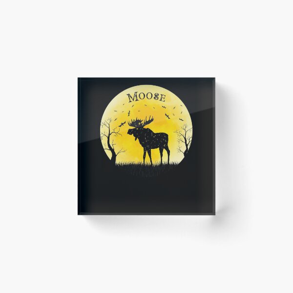 Item preview, Moose Halloween Vintage Retro Moon designed and sold by cgocgy.