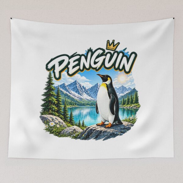 Item preview, King Penguin King of Nature Mountain Wilderness Graphic designed and sold by NeO² Studio.