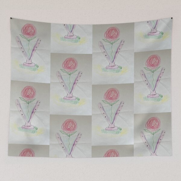 Item preview, ⁠Funny Letter V Rose Vase Monogram Character⁠ designed and sold by Julia9632.