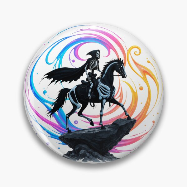 Item preview, Skeleton rider on a black horse – Dark Fantasy designed and sold by Rose Design & Photos.