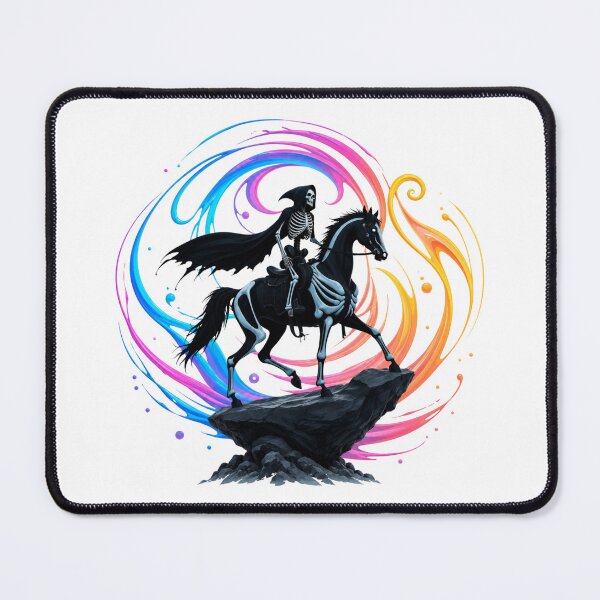 Item preview, Skeleton rider on a black horse – Dark Fantasy designed and sold by Rose Design & Photos.