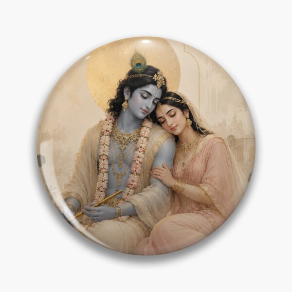 Item preview, Radha Krishna Divine Love Minimalist Gold Art Print designed and sold by Common Mood.