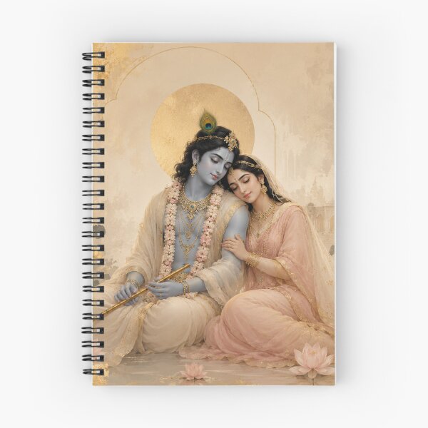 Item preview, Radha Krishna Divine Love Minimalist Gold Art Print designed and sold by Common Mood.