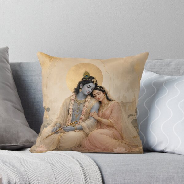 Item preview, Radha Krishna Divine Love Minimalist Gold Art Print designed and sold by Common Mood.