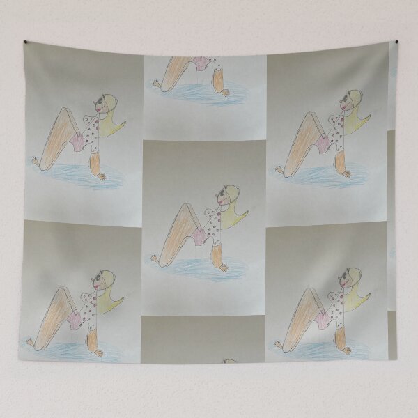 Item preview, ⁠Funny Letter M Yoga Girl Monogram Character⁠ designed and sold by Julia9632.