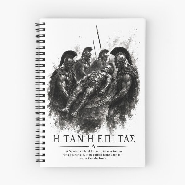 Item preview, Spartan Honor Code – H Tan H Epi Tas Black & White Warrior Art designed and sold by Ancient-Era.