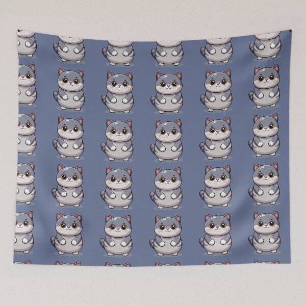Item preview, Cute British Shorthair Cat Kawaii Gray Kitty Illustration designed and sold by Mousy17.